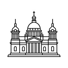 saint petersburg thin contours clear details vector line art silhouette