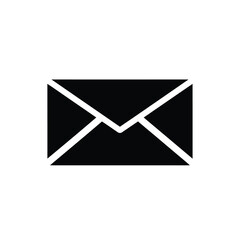 Simple Black Silhouette of a Closed Envelope Icon.