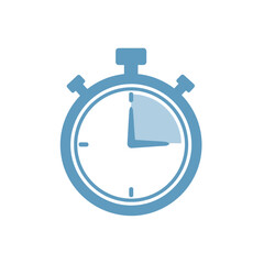 Simple Blue Stopwatch Icon with Segmented Time Display.