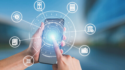 Online banking and digital banking innovation combining finance and technology, optimizing online banking systems, mobile banking services, and fintech for seamless experience. Spire