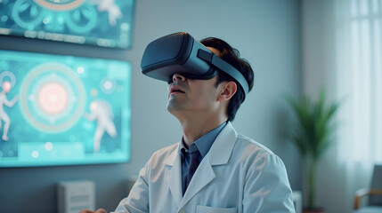 Doctor Wearing VR Headset