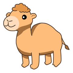 Obraz premium A tiny camel cartoon illustration isolated, desert animal