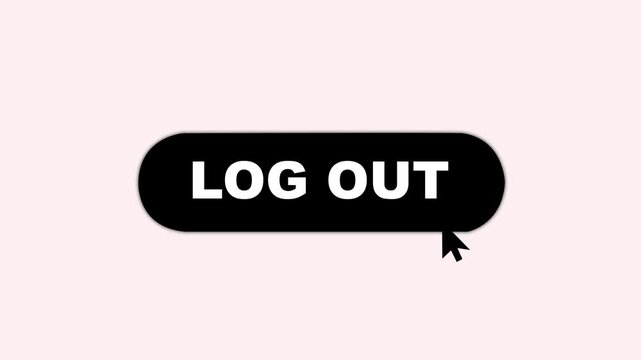 Log out button animation. Video streaming website banners, blogs, log out content updates and news feed. stock illustration.