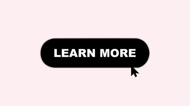 Learn more button animation. Video streaming website banners, blogs, learn more content updates and news feed. stock illustration.