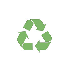 Simple Green Recycling Symbol with Curved Arrows.