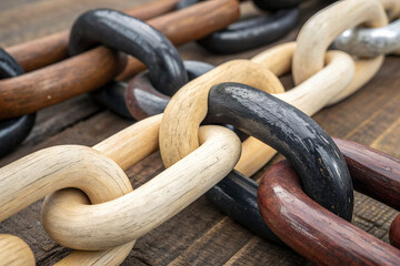 chain links of mixed materials in unity