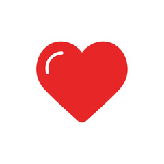 Simple Red Heart Icon with Subtle White Highlight.