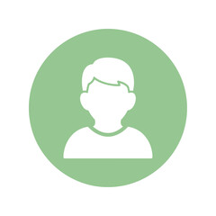 Simple White Silhouette of a Persons Head and Shoulders.