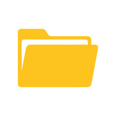 Simple yellow file folder icon with a rounded tab and a white interior sheet.