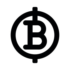 Bitcoin Symbol Minimal Icon Vector Illustration