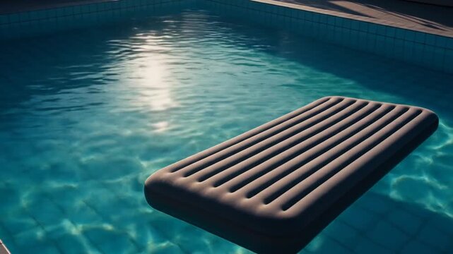 Inflatable Raft Floating in a Swimming Pool