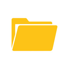Solid Yellow File Folder Icon Simple Design Digital Storage Symbol.