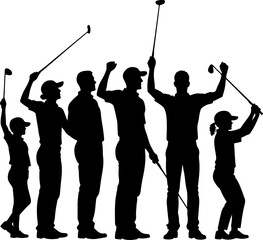 Obraz premium Golf Swing Sequence man player, golf club, vector bundle