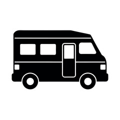 Camper Van Rolling Icon Vector Illustration