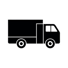 Cargo Truck with Lines Icon Vector Illustration