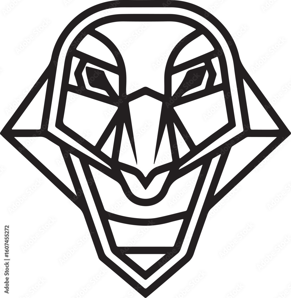 Poster abstract and highly stylized vector icon representation with a distinctive silhouette style