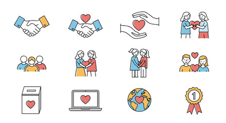 Illustrations of acts of kindness generosity and support conveying compassion empathy and connection through visuals