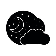 Clear Night Weather Icon Vector Illustration