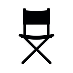Fototapeta premium Directors Chair Silhouette Icon Vector Illustration