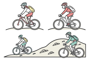 Fototapeta premium cyclist on a white background