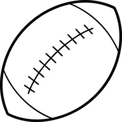 american football ball icon line art vector illustration on transparent background