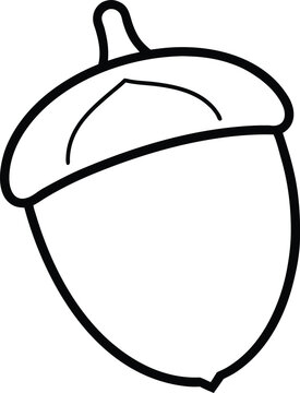 black and white acorn outline clip art preview