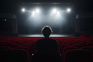 Actor delivers final line on stage in an emotional performance