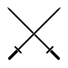 Fencing Swords Crossed Icon Vector Illustration