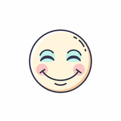 Obraz premium Happy Emoji with Closed Eyes and Rosy Cheeks Icon