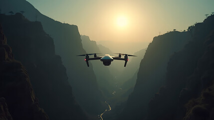 Drone Flying over Canyon
