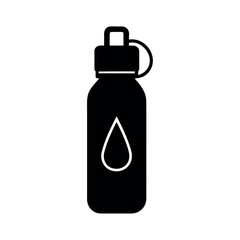 Hydration Bottle with Drop Icon Vector Illustration