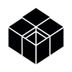 Isometric Cube Stack Icon Vector Illustration