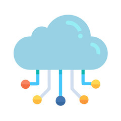 Stylized cloud icon representing connected digital network