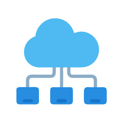 Abstract cloud computing network with connected nodes icon