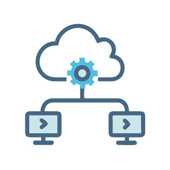 Cloud Network Configuration with Server Connection Illustration