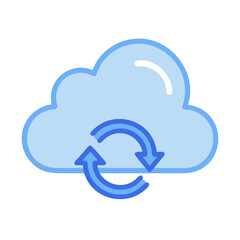 Cloud data synchronization, backup, or transfer icon