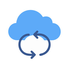 Cloud Sync Flat Vector Design Illustration