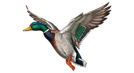 mallard duck isolated on white background