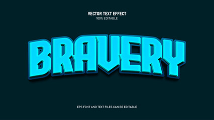 Obraz premium Bravery 3d text style editable text effect