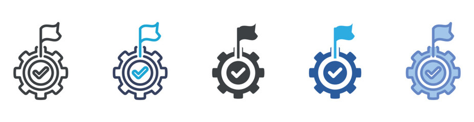 Goal icon set multiple style collection