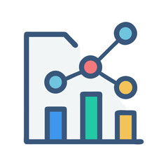 Infographic icon showing business data and networking
