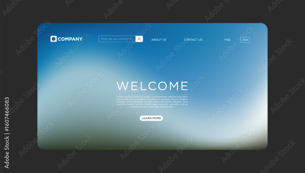 Poster welcome to our modern company website with a clean search bar and easy navigation