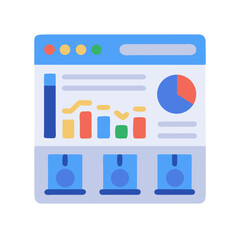 Data analysis dashboard showing charts and key performance indicators