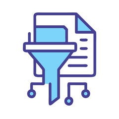 Data filtering and processing concept illustration in modern flat design