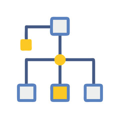 Flat style flow chart diagram with rounded elements