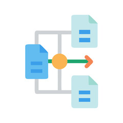 File transfer connection with direction arrow showing document sharing