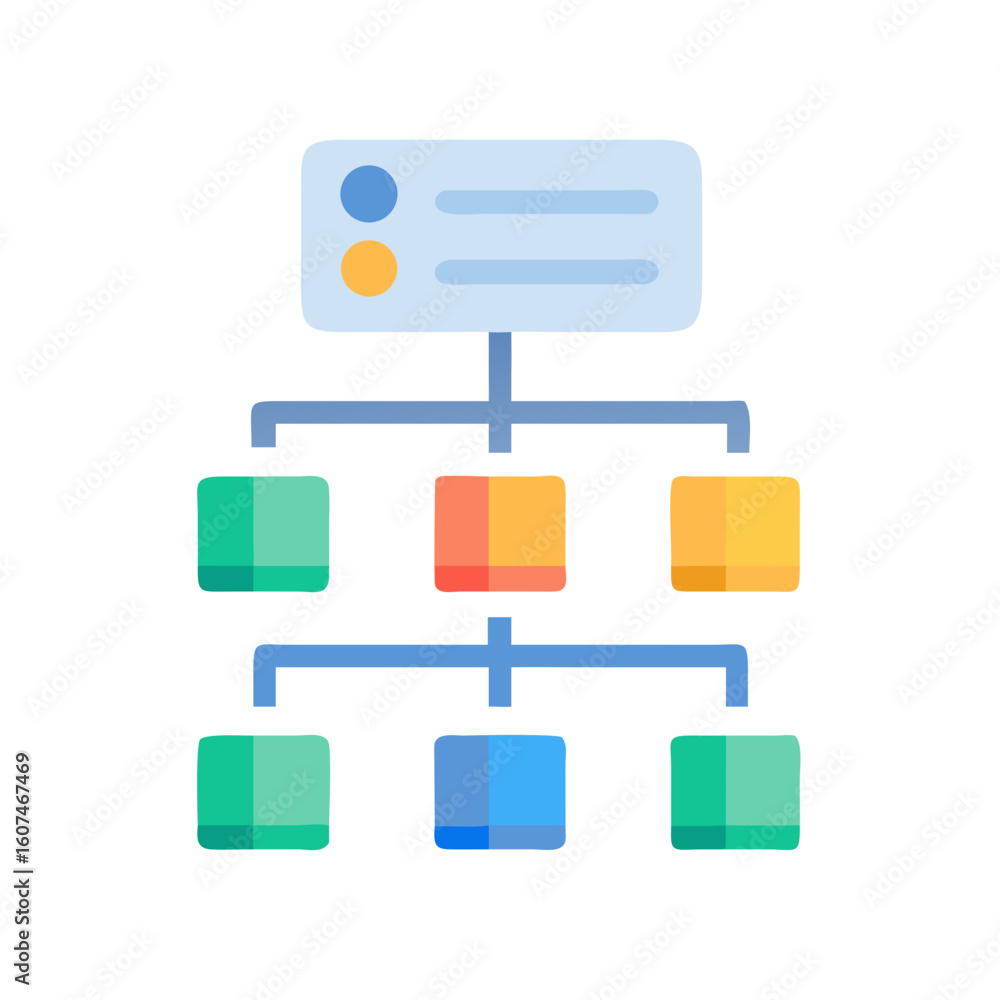 Aufkleber organizational chart illustration demonstrating hierarchical relationships and workflow structure