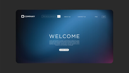 Obraz premium Modern website homepage design template with welcome message and sleek navigation bar