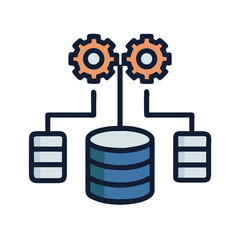 Data processing system with gears connecting to storage containers