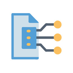 Digital file management connected by network hubs vector illustration
